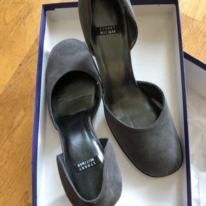 Stuart Weitzman gray suede shoes.